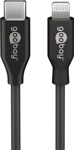 Goobay 39428 Lightning USB-C™ Lade- und Synchronisationskabel, 0,5 m, schwarz VPE Retail Polybag Mindestbestellmenge 1