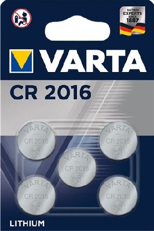 Varta 49615 CR2016 (6016) Batterie, 5 Stk. im Blister