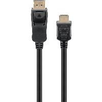 Goobay 64846 DisplayPort™-auf-HDMI™-Adapterkabel,, 2 m, schwarz - DisplayPort™-Stecker (2.0) > HDMI™