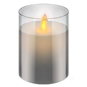 Goobay 60370 LED-Echtwachs-Kerze im Glas, 7,5 x 10 cm