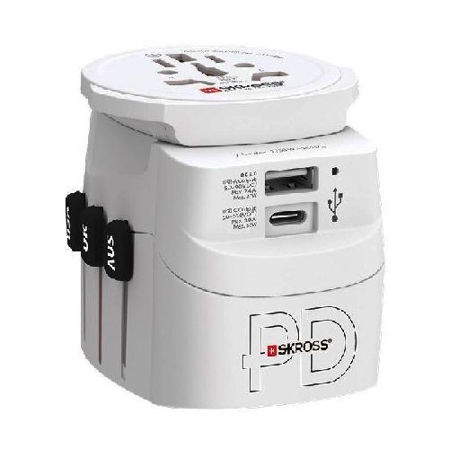 Skross 61663 World Adapter PRO Light USB AC30PD VPE Retail Box Mindestbestellmenge 1