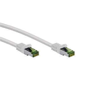 Goobay 61108 RJ45-Patchkabel mit CAT 8.1-S/FTP-Rohkabel, weiß VPE Cable Tag Mindestbestellmenge 1