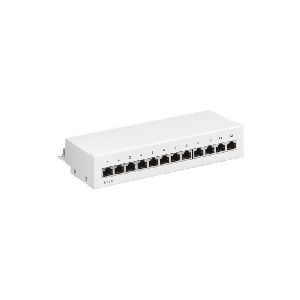 Goobay 62070 CAT 6 Mini/Desktop Patch Panel, 12 Port, (1 HE) Farbversion: Weiß