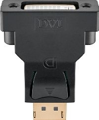 Goobay 51720 DisplayPort/DVI-D Adapter 1.1, vergoldet, Schwarz - DisplayPort-Stecker > DVI-I-Buchse