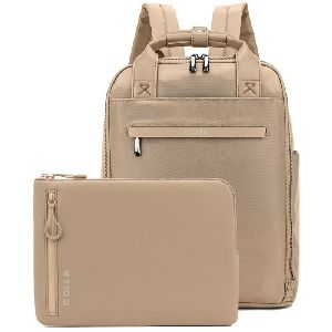 Golla 76469 Set aus Rucksack und Laptop-Sleeve 14 Zoll, Coffee passend für Geräte bis: 35.5 cm