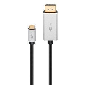 Goobay 60176 USB-C™-auf-DisplayPort™-Kabel, 2 m, schwarz;silber VPE Bulk Mindestbestellmenge 1