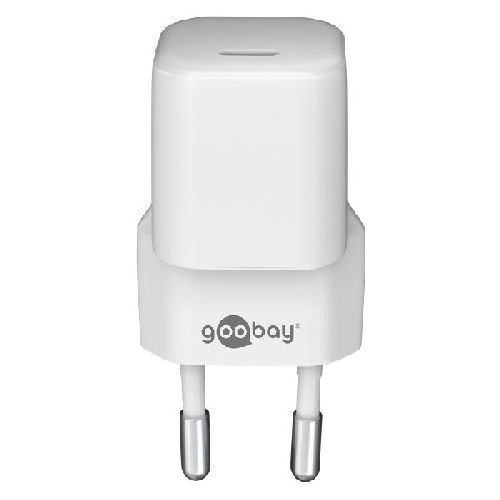 Goobay 59716 USB-C™ PD GaN Schnellladegerät Nano (30 W) weiß VPE Retail Polybag Mindestbestellmenge 1