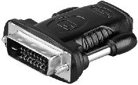 Goobay 68482 HDMI™/DVI-D-Adapter, vernickelt, 1 Stk. im Plastikbeutel, Schwarz - HDMI™-Buchse (Typ A