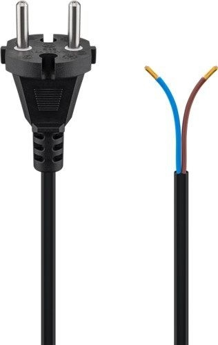 Goobay 58914 Universal Staubsauger Anschlusskabel 10 m, Schwarz, (2*0,75 mm²) VPE Retail Polybag Mindestbestellmenge 1