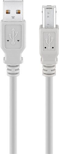 Goobay 50953 USB-A-auf-USB-B-Kabel, 1,8 m, grau VPE Bulk Mindestbestellmenge 1