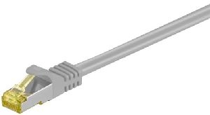 Goobay 91621 RJ45 Patchkabel CAT 6A S/FTP (PiMF), 500 MHz mit CAT 7 Rohkabel, grau VPE Cable Tag Mindestbestellmenge 1