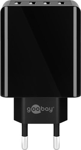 Goobay 44953 USB-A Multiport-Ladegerät (30 W) schwarz VPE Retail Polybag Mindestbestellmenge 1