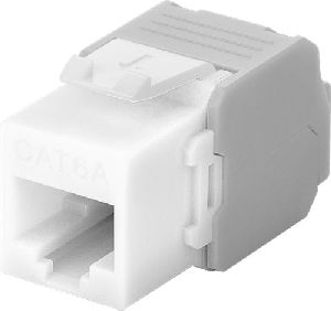 Goobay 90867 Keystone Modul RJ45 CAT 6A, UTP Farbversion: Weiß