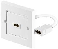 Goobay 51722 HDMI™-Wanddose, Weiß - 1x HDMI™-Buchse (Typ A) > 1x HDMI™-Buchse (Typ A)