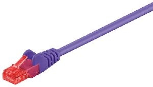 Goobay 95256 CAT 6 Patchkabel, U/UTP, violett Kabellänge: 0.25 m