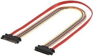 Goobay 93945 PC SATA Daten- und Stromkabel-Verlängerung Kabellänge: 0.3 m