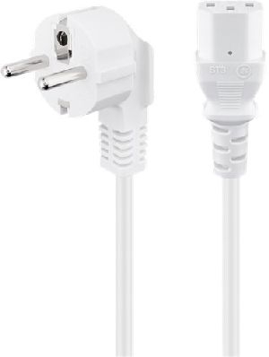 Goobay 96030 Abgewinkeltes Kaltgeräte-Anschlusskabel, 1,5 m, Weiß, (3*0,75 mm²) VPE Retail Polybag Mindestbestellmenge 1