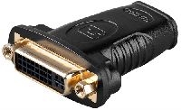 Goobay 68690 HDMI™/DVI-I-Adapter, vergoldet, HDMI™-Buchse (Typ A), Schwarz - HDMI™-Buchse (Typ A) >