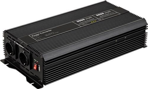 Goobay 58892 Kfz-Spannungswandler DC/AC (12 V - 230 V/3000 W) USB VPE Retail Box Mindestbestellmenge 1
