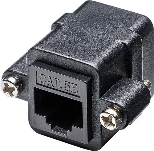 Goobay 72361 RJ45-Modularkupplung/Verbinder mit Montageflansch, CAT 5e VPE Bulk Mindestbestellmenge 1