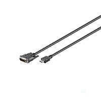 Goobay 50582 DVI-D/HDMI™ Kabel, vernickelt, 5 m, Schwarz - DVI-D-Stecker Single-Link (18+1 pin) > HD