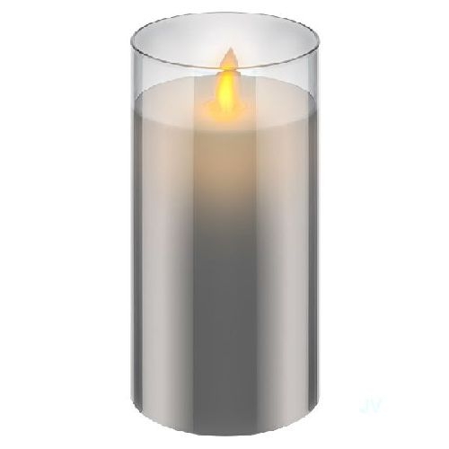 Goobay 60372 LED-Echtwachskerze im Glas, 7,5 x 15 cm VPE Retail Box Mindestbestellmenge 1