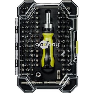 Goobay Tools 77844 Schraubendreher-Set mit 100-tlg. Bitsatz VPE Bulk Mindestbestellmenge 1