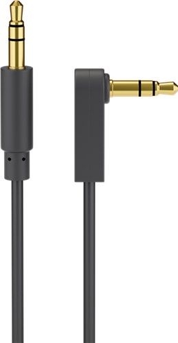 Goobay 67783 Audio Verbindungskabel AUX, 3,5 mm stereo 3-pol., slim, CU, abgewinkelt Kabellänge: 1 m