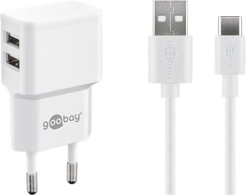 Goobay 44987 USB-C™-Dual-Ladeset (12 W) VPE Retail Polybag Mindestbestellmenge 1