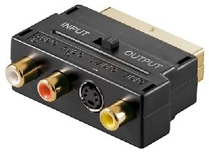 Goobay 50499 Scart zu Composite Audio Video und S-Video Adapter, IN/OUT Anschluss, Typ: Scart-Stecker (21-Pin) VPE Bulk Mindestbestellmenge 1