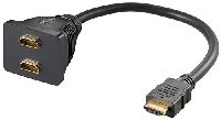 Goobay 68784 HDMI™-Kabeladapter, vergoldet, 0.1 m, Schwarz - 2x HDMI™-Buchse (Typ A) > HDMI™-Stecker