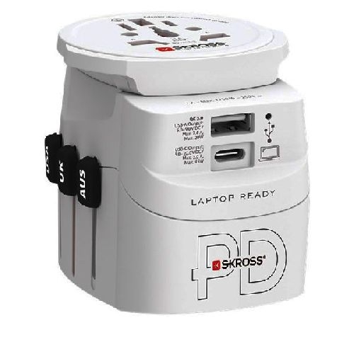 Skross 75253 Reiseadapter PRO Light USB AC45PD VPE Retail Box Mindestbestellmenge 1