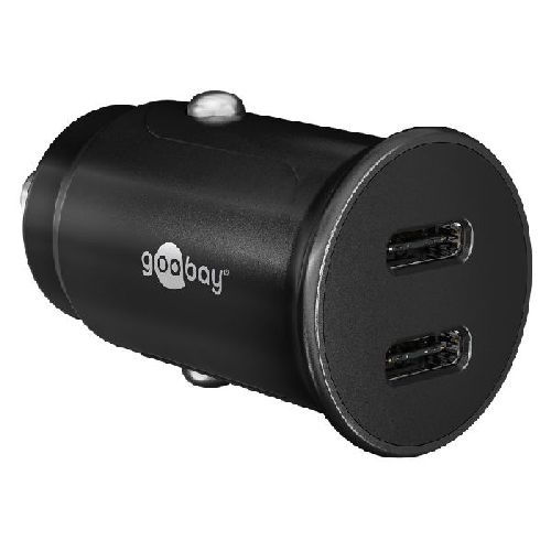 Goobay 59705 Dual-USB-C™ PD (Power Delivery) Auto-Schnellladegerät (30 W) VPE Retail Polybag Mindestbestellmenge 1