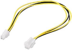 Goobay 51359 PC Stromkabel Verlängerung ATX12 P4, 4 Pin Kabellänge: 0.4 m