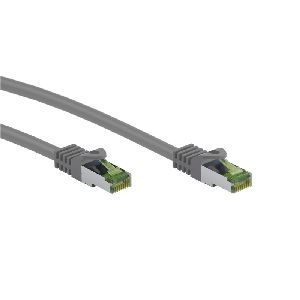 Goobay 61124 RJ45 Patchkabel mit CAT 8.1 S/FTP Rohkabel, grau Kabellänge: 20 m