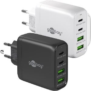 Goobay 64817 USB-C™ PD GaN Multiport-Schnellladegerät (68 W) schwarz Farbversion: schwarz VPE Retail Polybag Mindestbestellmenge 1