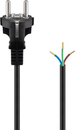 Goobay 51327 Schutzkontaktkabel zum Konfektionieren, 1,5 m, Schwarz, (3*0,75 mm²) VPE Retail Polybag Mindestbestellmenge 1