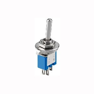 Goobay 10014 Kippschalter Subminiatur, 1x UM, 3 Pins, blaues Gehäuse :