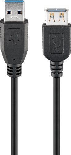 Goobay 43998 USB-A-Verlängerung, 1,8 m, schwarz VPE Retail Blister Mindestbestellmenge 1