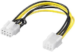 Goobay 93635 PC Grafikkarten Stromkabel/Stromadapter, PCI-E/PCI Express, 6 Pin zu 8 Pin Kabellänge: