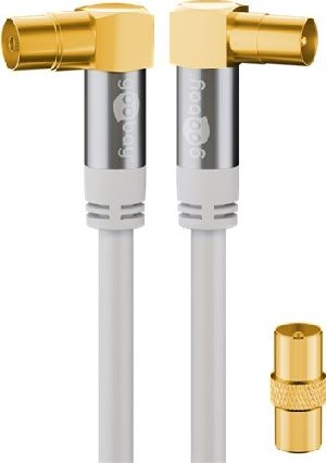 Goobay 70411 TV Antennenkabel (135 dB), 4x geschirmt VPE Retail Polybag Mindestbestellmenge 1