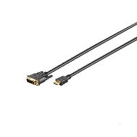 Goobay 51581 DVI-D/HDMI™-Kabel, vergoldet, 3 m, Schwarz - DVI-D-Stecker Single-Link (18+1 pin) > HDM