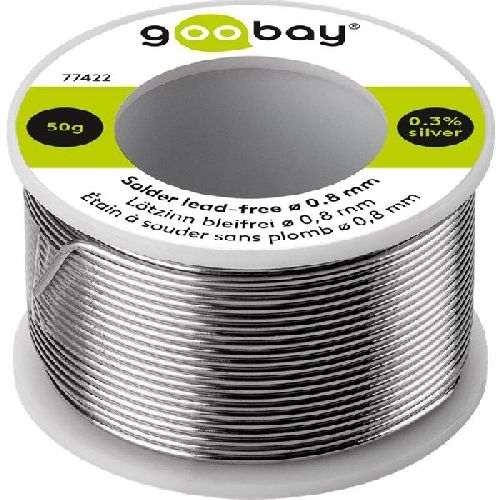 Goobay 77422 Lötzinn bleifrei, ø 0,8 mm, 50 g VPE Bulk Mindestbestellmenge 1