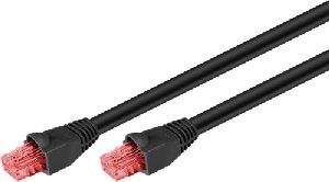Goobay 55432 CAT 6A Outdoor-Patchkabel, U/UTP, schwarz VPE Bulk Mindestbestellmenge 1