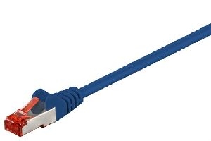 Goobay 95565 CAT 6 Patchkabel, S/FTP (PiMF), blau VPE Cable Tag Mindestbestellmenge 1