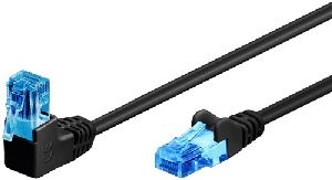Goobay 51531 CAT 6A Patchkabel 1x 90° gewinkelt, U/UTP, schwarz VPE Bulk Mindestbestellmenge 1
