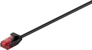 Goobay 93715 CAT 6 Slim-Patchkabel, U/UTP, schwarz Kabellänge: 2 m