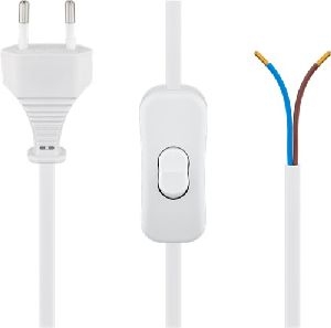 Goobay 51349 Kabel mit Eurostecker zum Konfektionieren - mit Schalter, 1,5 m, Weiß