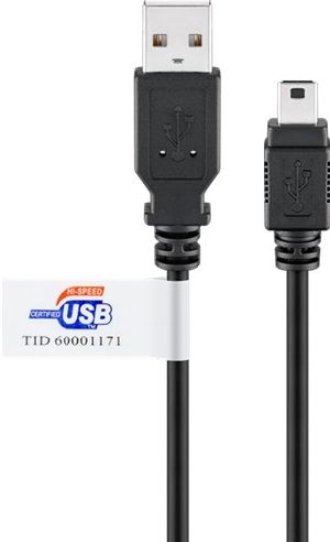 Goobay 93902 USB 2.0 Hi-Speed-Kabel mit USB-Zertifikat, Schwarz