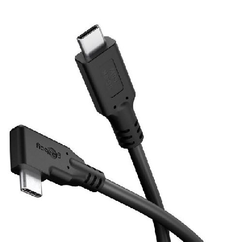 Goobay 79432 USB-C™-Kabel 90°, USB4™, 1 m, schwarz VPE Cable Tag Mindestbestellmenge 1